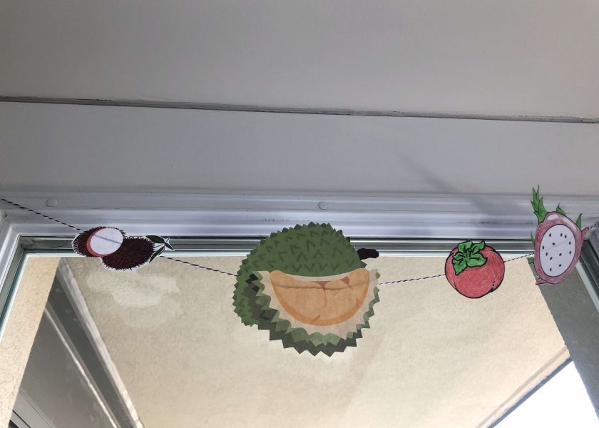 Unusual fruits garland